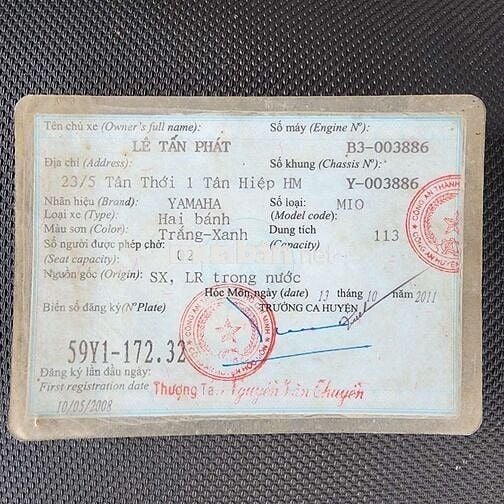 Mio Ultimo 2008, gtđđ, chính chủ