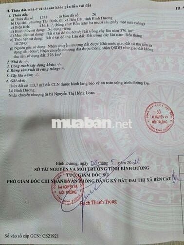 Chủ bán đất mặt tiền đường quốc lộ 13 , đối diện khu DL Đại Nam ...