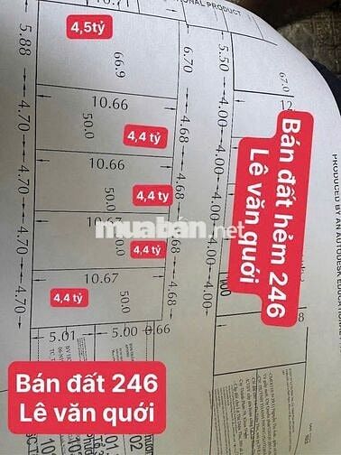 CHÍNH CHỦ GỬI BÁN ĐẤT KHU PHÂN LÔ ĐƯỜNG LÊ VĂN QUỚI, HẺM NHỰA 5M CÓ LỀ