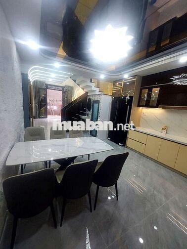 Nhà hương lộ 2 gần ngã 4 bốn xã 4x14m lửng 3 lầu 6pn,6wc nội thất đủ