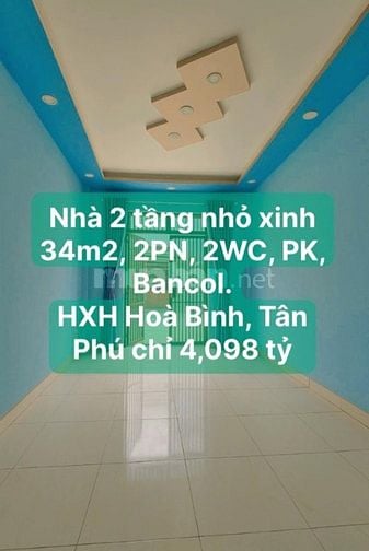 Nhà 2 tầng HXH Hoà Bình, Hiệp Tân, Tân Phú, HCM giá 4,098 tỉ