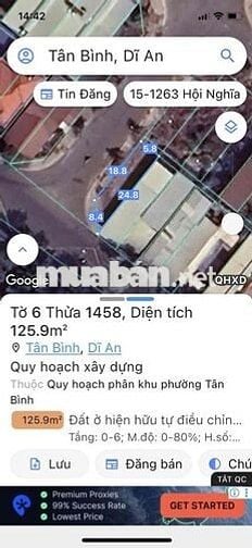 Lô góc buôn bán hố lang Tân Bình Dĩ An