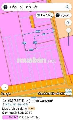 ✨Đất Hoà Lợi sắp lên nhựa 394,4 m2 có 80 thổ cư thích hợp xây trọ KCN