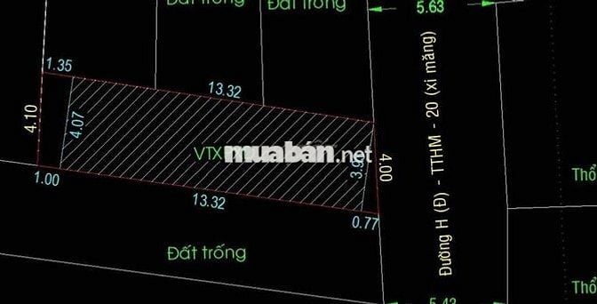 Đất 4x15m Shr đg xe tải vị trí đẹp gần Bệnh Viên Thị Trấn Hóc Môn