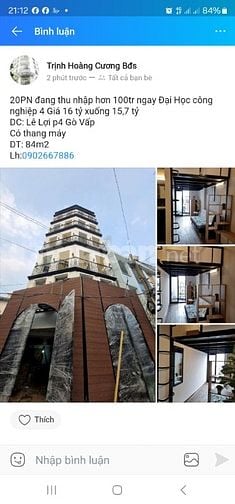 Cc gửi bán nhà p4 gò vấp dt 6,5x16 nhà 5 lầu giá 15,5 tỷ 