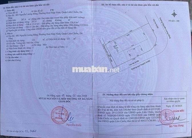 Chính chủ bán đất 2 mặt tiền Nguyễn Lương Bằng diện tích lớn