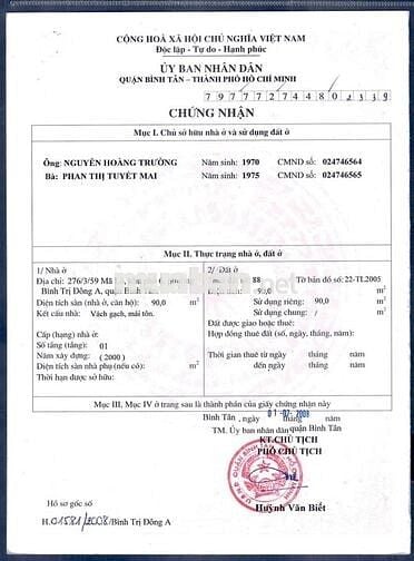 BÁN NHÀ CHÍNH CHỦ – ĐOẠN MÃ LÒ – LÊ VĂN QUỚI