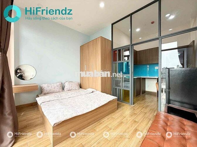 CHO THUÊ CĂN HỘ 1 PHÒNG NGỦ BAN CÔNG TÁCH BẾP MỚI XÂY FULL NỘI THẤT