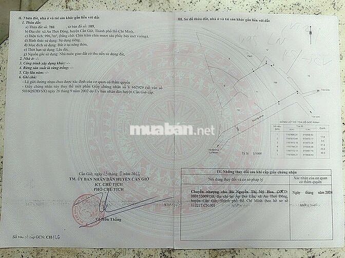 Bán đất mặt tiền Khu dân cư Tắc Cá Cháy, xã An Thới Đông, Cần Giờ