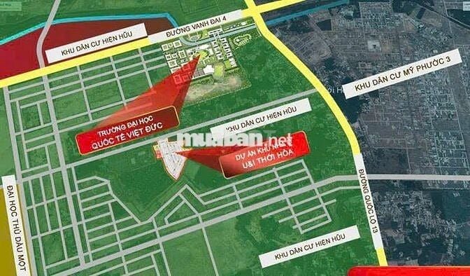 Chủ ngộp bán gấp lô đất sau trường ĐH Việt Đức - mặt tiền 16m CC ngay