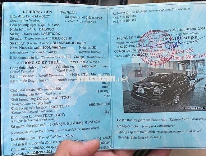 Bán xe 5 chỗ lasenti đời 2004,xe đẹp