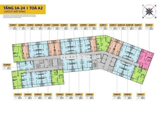 BÁN CĂN CORA 2pn, diện tích 60m2, giá 2,6 tỷ đã bao gồm VAT