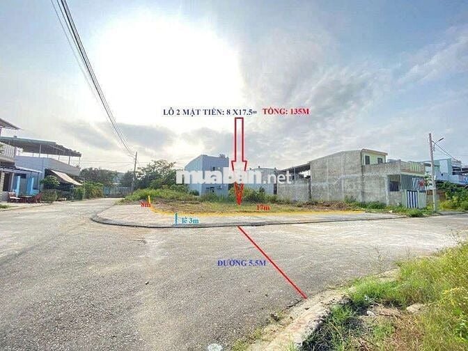 ❌❌  LÔ GÓC *** TĐC 2 MẶT TIỀN NGANG 8M - 131M2 - HÒA XUÂN ĐN