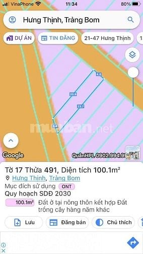 Bán đất thổ cư trảng bom đồng nai