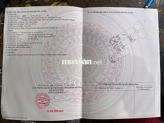 Căn hộ chung cư The Rivana diện tích 74,1m2 , 2 phòng ngủ căn góc.