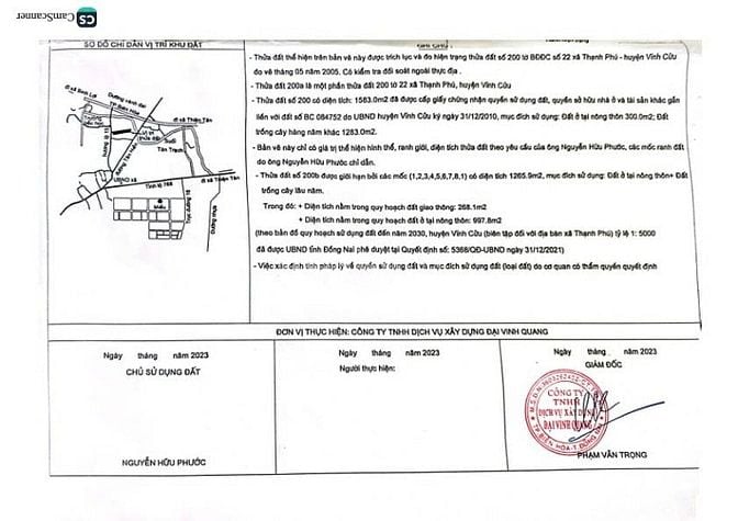 Bán đất mặt tiền gia đình ở xã Thạnh Phú