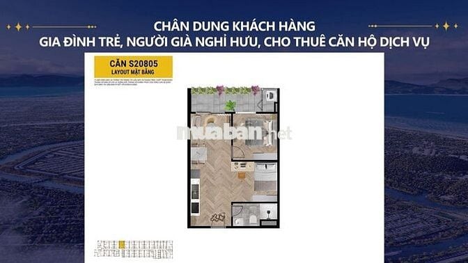 Độc quyền căn 1BR+ view sông tầng 19 giá góc cdt