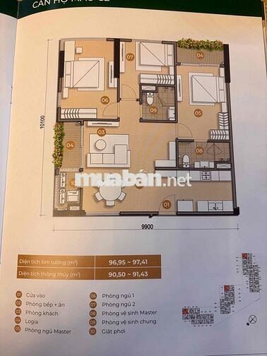 Căn góc Trellia Cove view bắn pháo hoa Bitexco 3pn diện tích lớn