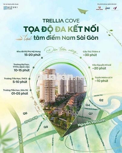 Căn góc Trellia Cove view bắn pháo hoa Bitexco 3pn diện tích lớn