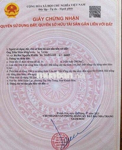 Bán Đất Mặt Tiền Lương Định Của - Vĩnh Ngọc, Nha Trang