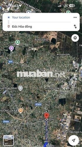 Đất ở sổ đỏ 457m2 gần đường Tỉnh lộ 10, huyện Đức Hoà, tỉnh Long An