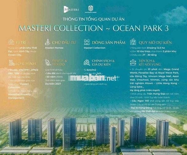 Dự án hot nhất 10 toà chung cư Masterise Thời Đại tại VHOCP3