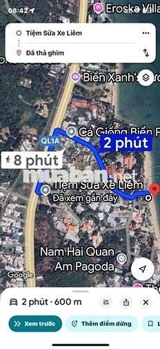 Bán đất cây láu năm, mặt tiền 14m QL 1, Vĩnh Lương, gần biền. 1,3 tỷ
