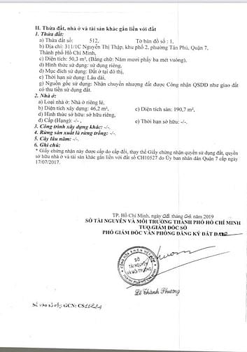 bán 311/1C Nguyển Thị Thập, DT 4.10 x 12.5. 1 trệt, 1 lững, 3 lầu, 4PN