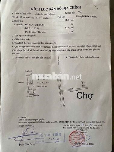 VỠ NỢ BÁN LÔ ĐẤT CỰC HIẾM SÁT CHỢ FULL THỔ CƯ