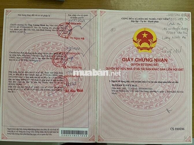 Đất sổ đỏ 585 m2 đường ĐT748, xã Phú An, TP Bến Cát, Bình Dương (cũ)