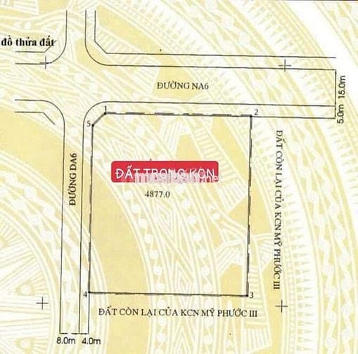 Cần bán lô đất 4877m2 trong KCN Mỹ Phước Bến Cát Bình Dương