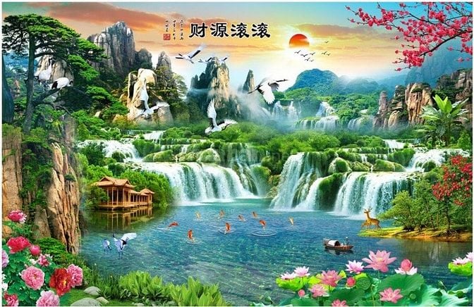 Tranh gạch 3d phong cảnh phong thủy - XXC64