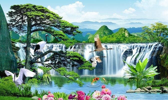 Tranh gạch 3d phong cảnh phong thủy - XXC64