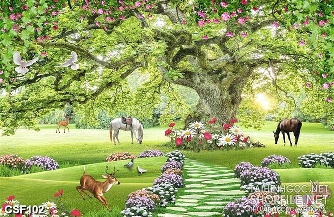 Tranh gạch 3d phong cảnh phong thủy - XXC64