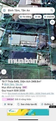 Bán Nhà Vườn 500m2 Đối Diện Bệnh Viện Đa Khoa Tân An