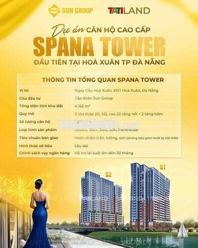 Bán căn hộ SPANA Hoà Xuân Đà Nẵng 2PN giá rẻ nhất view tầng cao đẹp