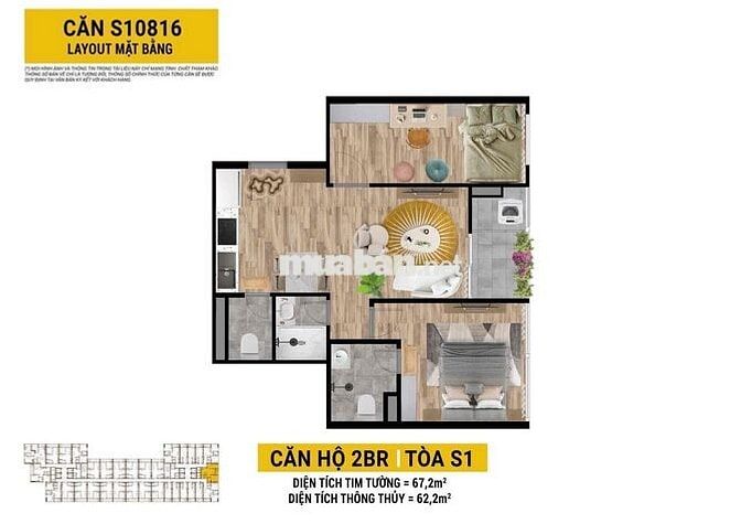 Bán căn hộ SPANA Hoà Xuân Đà Nẵng 2PN giá rẻ nhất view tầng cao đẹp