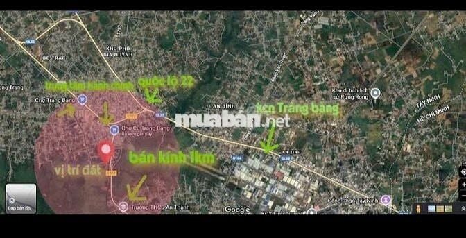 Ngộp lô đất 380m2 thổ cư 800tr gần Quốc Lộ 22 - An Tịnh- Trảng Bàng