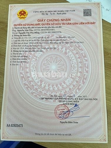 Cần bán nhiều bất động sản ở ngõ 195, phường Phúc Lợi , Long Biên,HN