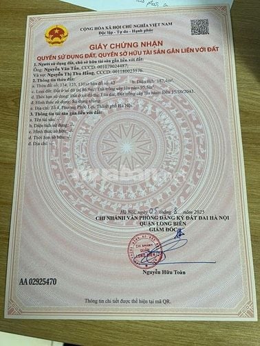 Cần bán nhiều bất động sản ở ngõ 195, phường Phúc Lợi , Long Biên,HN