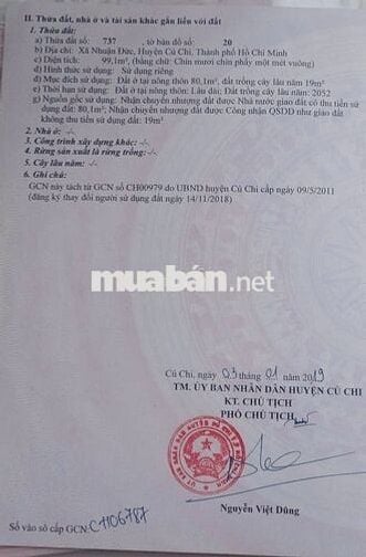 Đáo hạn ngân hàng bán lô đất 100m2 chỉ 800tr ngay đường Bà thiên CủChi