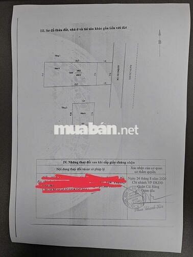 Nhà ở giá tốt, diện tích lớn nở hậu Cách chợ cái răng 1km. Đường ô tô