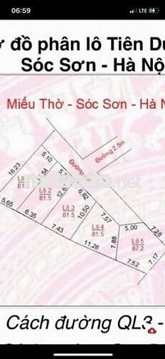 💥 LÔ  82M² TIÊN DƯỢC _ SÓC SƠN – GẦN QL3 , TRƯỜNG CAO ĐẲNG AN NINH 💥 LÔ  82M² TIÊN DƯỢC _ SÓC SƠN – GẦN QL3 , TRƯỜNG CAO ĐẲNG AN NINH