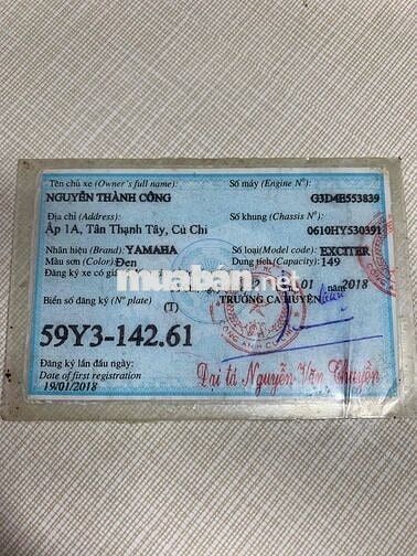 mình cần bán chiếc ex đời 2018 ( kí giấy mua bán)
