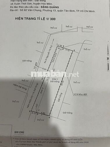 Bán đất 2 mặt tiền - 171m2 Xuân Thới Sơn 19  - 3.75 tỉ