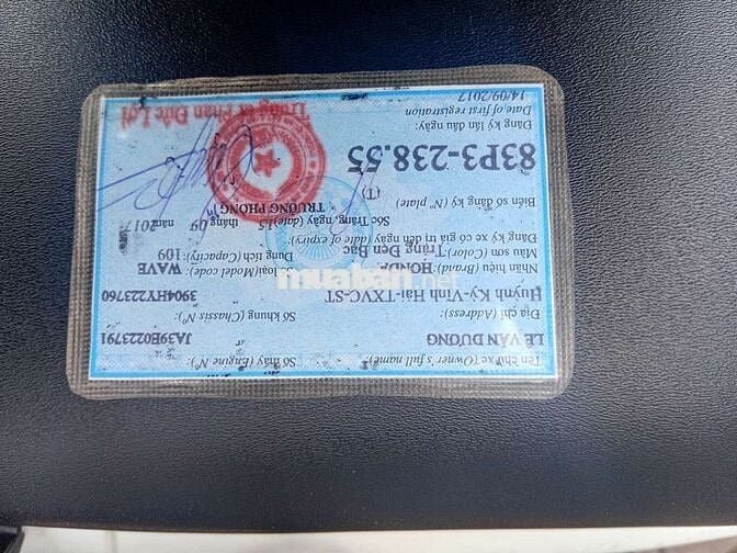 Cần bán xe wave 2017, zin hết, xe ko chính chủ