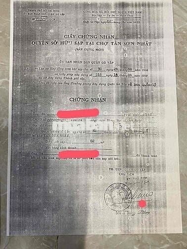 2 Sạp Tân Sơn Nhất liền kề thông nhau mặt trước và sau. Tổng 4m2