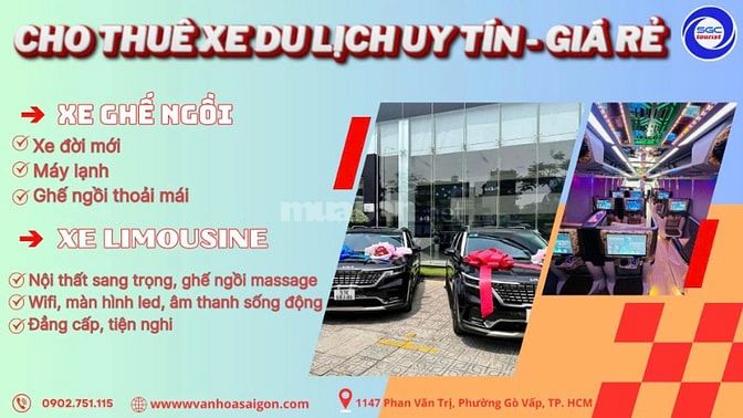 thuê xe du lịch 16 chỗ đời mới giá rẻ tphcm tai SGC Tourist