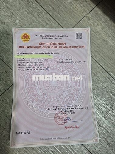 Bán đất Hàng Gòn Đồng Nai diện tích 142,2 m2 vị trí thuận lợi