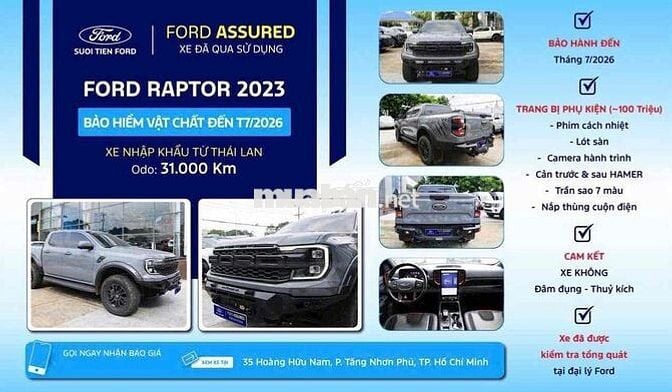 Ford Ranger 2023 Raptor 2.0L 4x4 AT - 31000 km